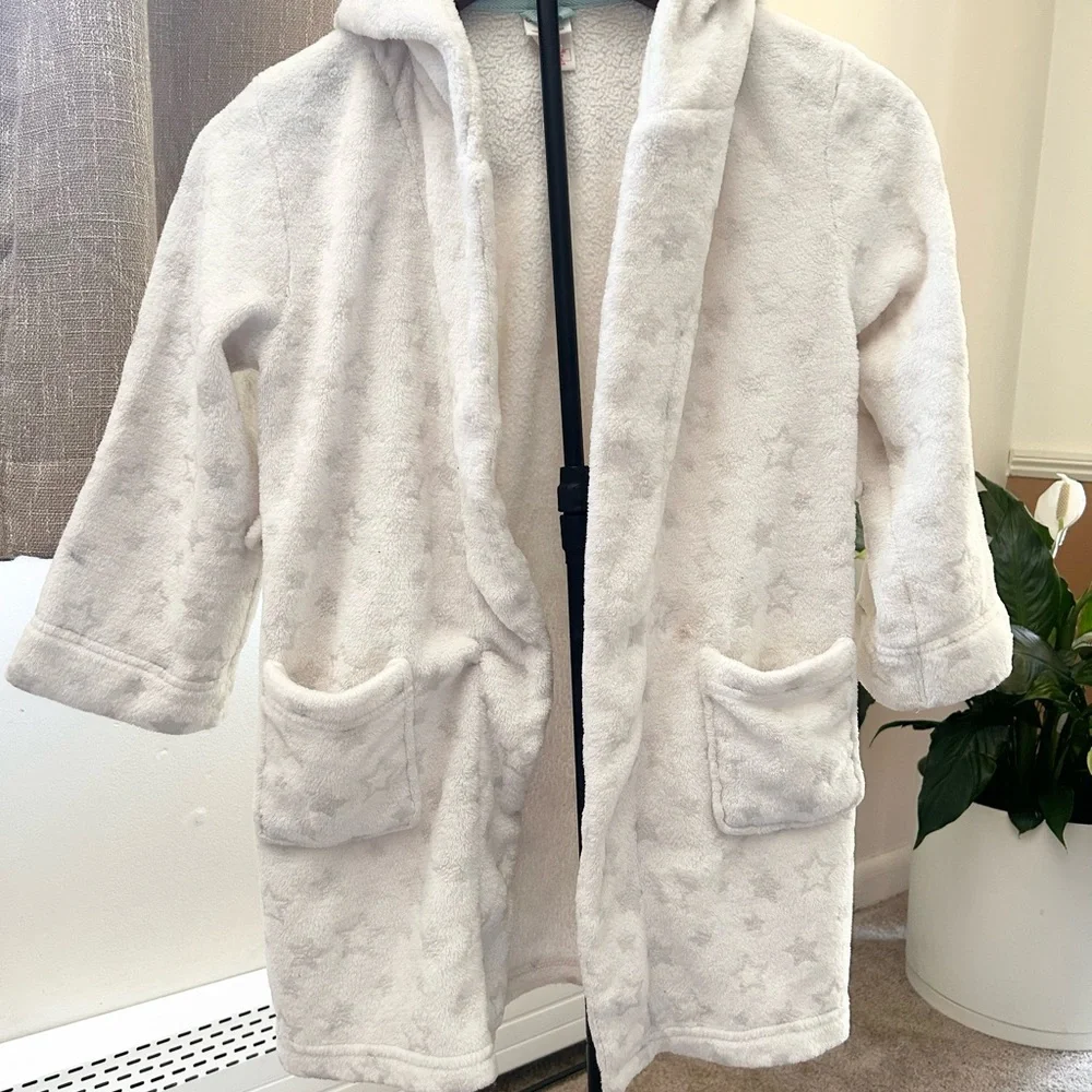 Cat & Jack white Plush Kids Bathrobe with Hood
